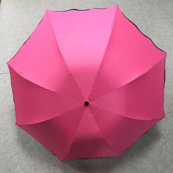 折り畳み傘 UVカット レディース 浮き出る花柄 ピンク_画像3