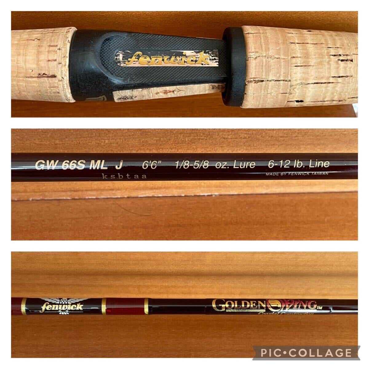 美品 中古 fenwick フェンウィック GOLDEN WING ゴールデンウィング GW 66S ML J スピニングロッド 1ピース バスロッド トラウトロッド _画像7