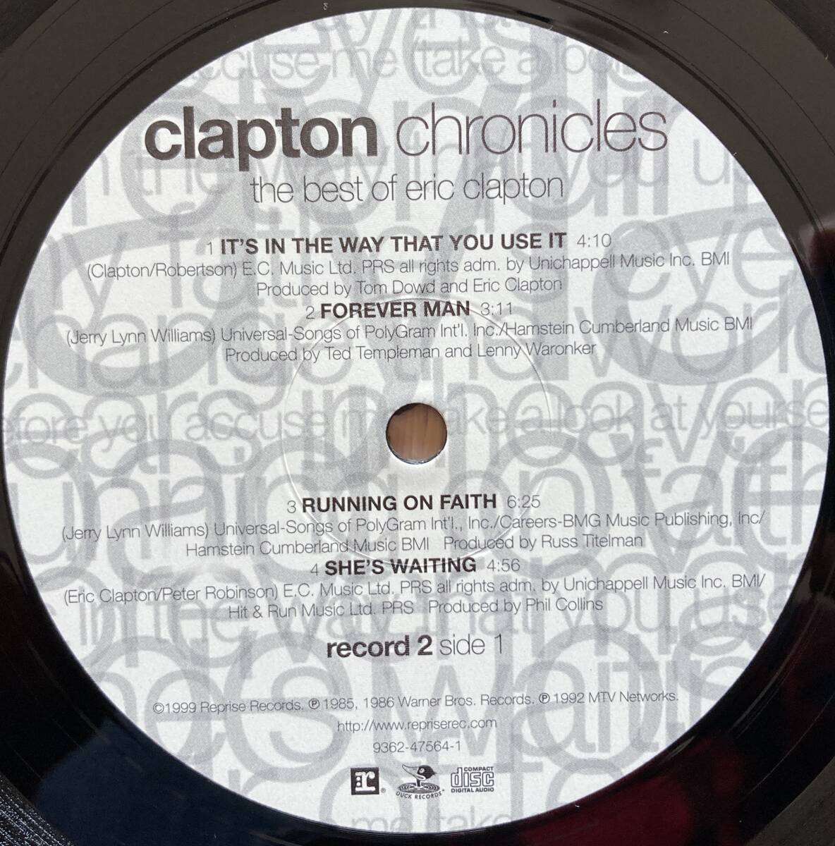 ◆ERIC CLAPTON/エリック・クラプトン◆EU盤2LP/CLAPTON CHRONICLES〜the best of eric clapton//ステッカー貼りの画像9