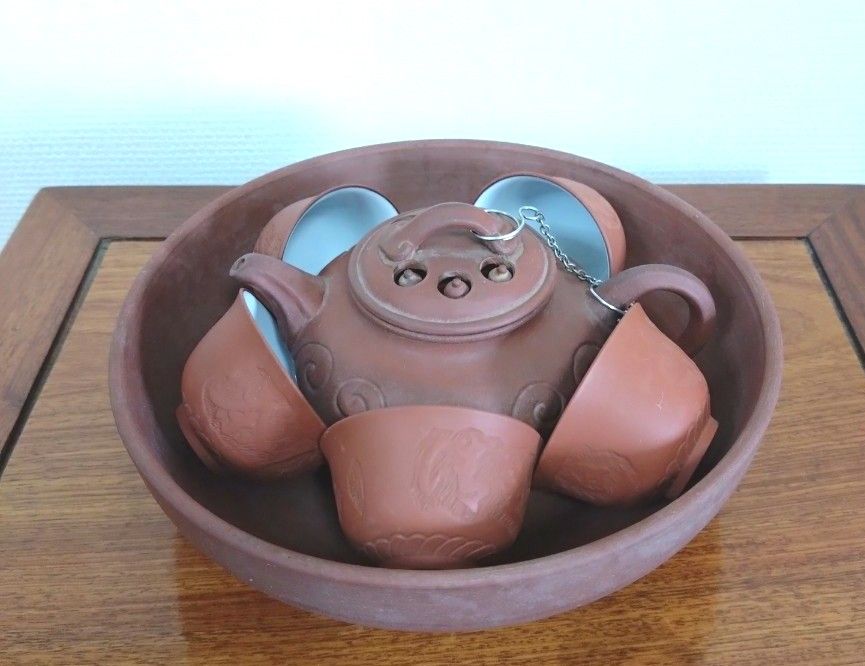 中国茶器セット　煎茶セット　茶道具　急須　茶杯　菓子盆