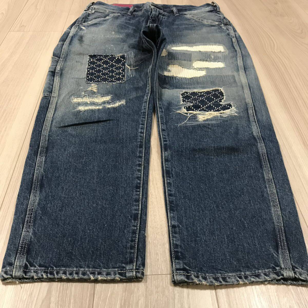 UNITED ARROWS & SONS SASHIKO DENIM PANTS アンド サンズ 刺子 UNITED ARROWS & SONS SASHIKO DENIM PANTS アンド サンズ 刺子