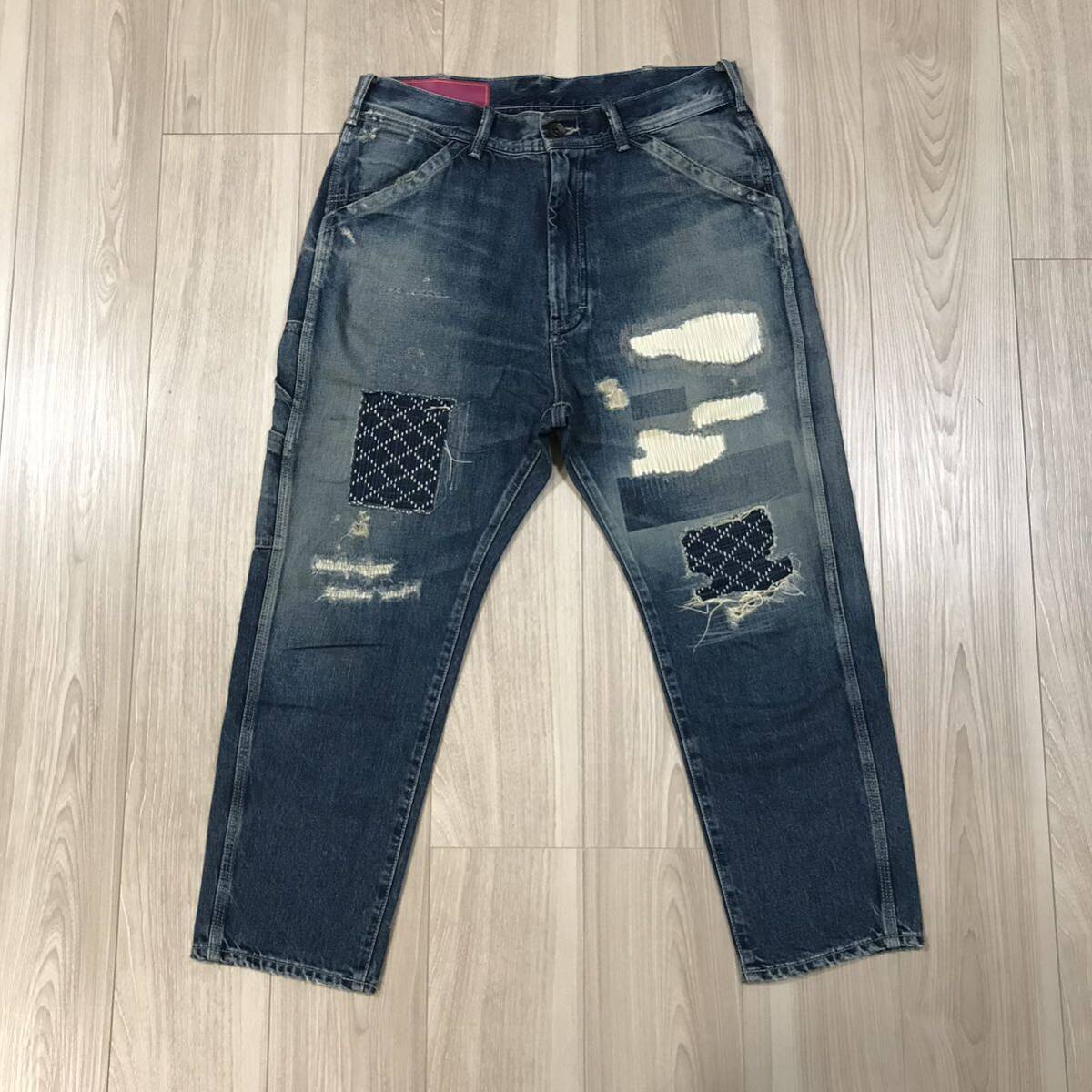 UNITED ARROWS & SONS SASHIKO DENIM PANTS アンド サンズ 刺子 UNITED ARROWS & SONS SASHIKO DENIM PANTS アンド サンズ 刺子
