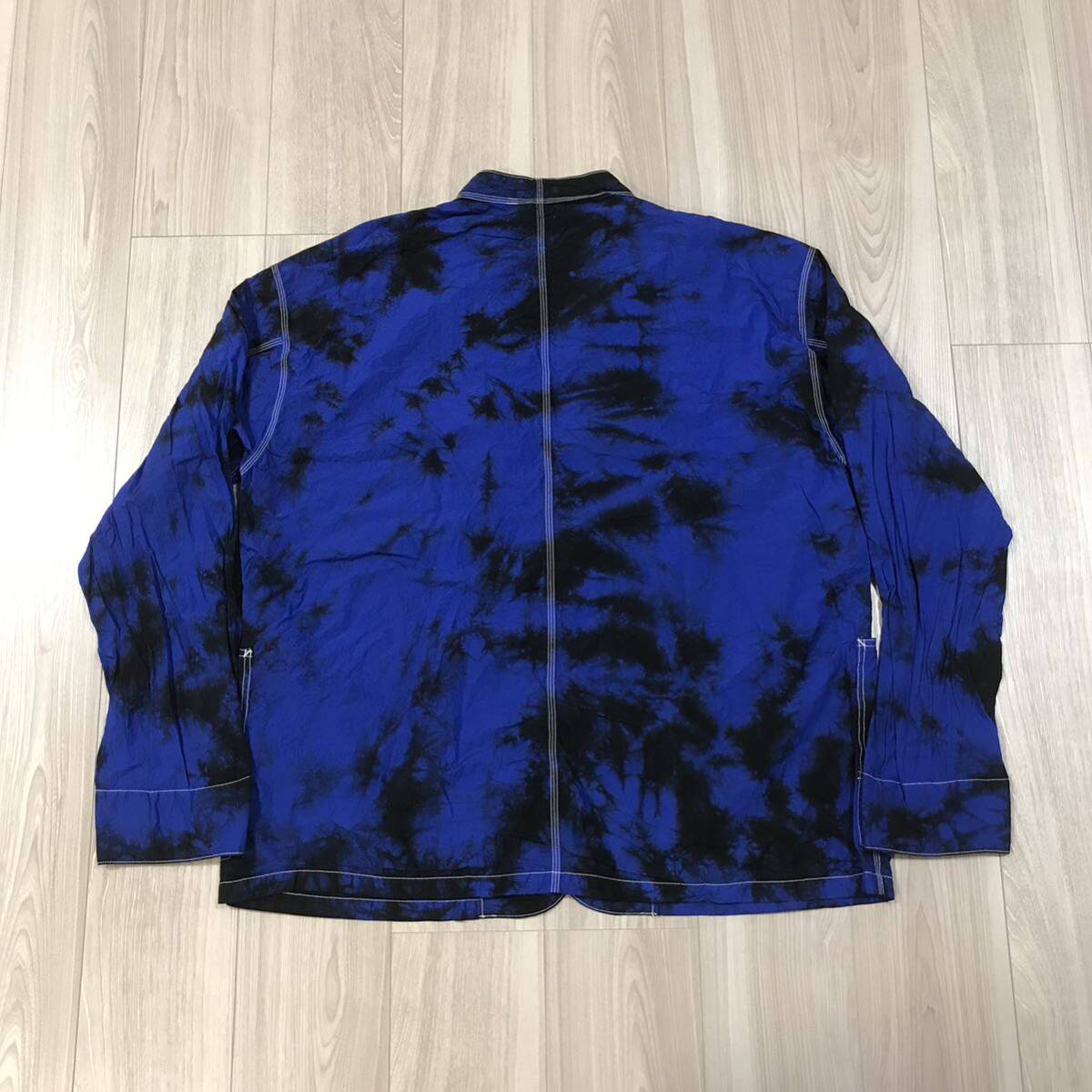 sasquatchfabrix XL NYLON WA NECK JACKET サスクワッチファブリックス タイダイ ナイロン ジャケット カバーオール シャツ 着物 和 法被 2_画像6