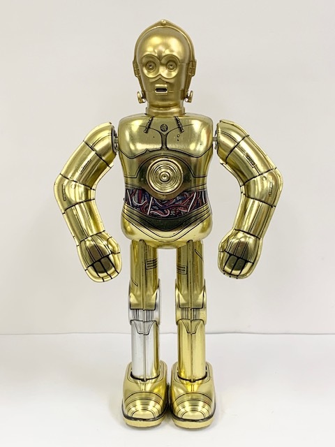 #Made in JAPAN#zen my walk tin plate #STAR WARS C3PO# Osaka tin plate toy materials .#USED#