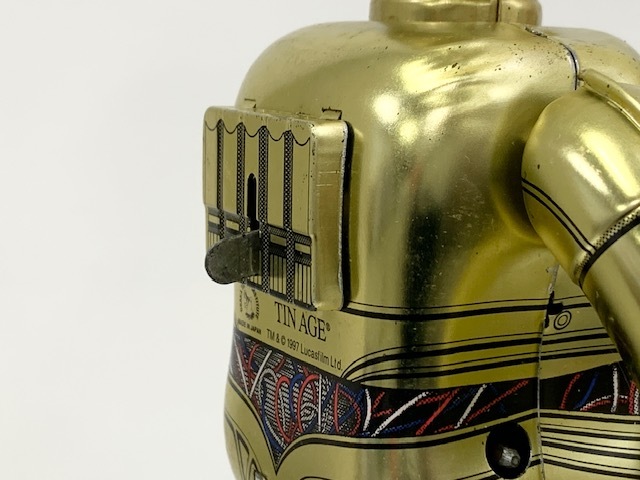 #Made in JAPAN#zen my walk tin plate #STAR WARS C3PO# Osaka tin plate toy materials .#USED#