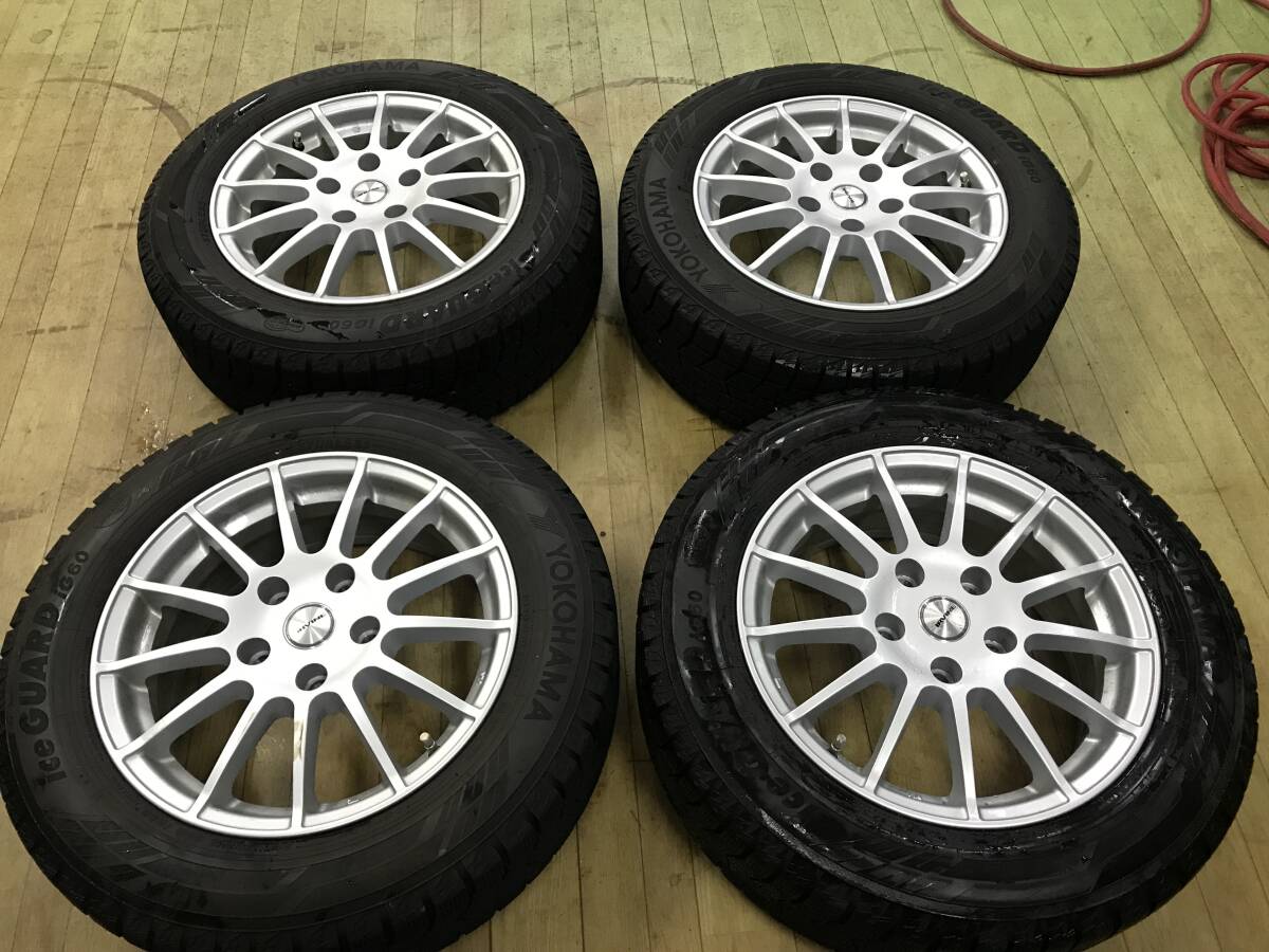 スタッドレス ヨコハマ IG60 21年製 205/60R16 アルミホイールセット PCD120-5穴 6.5J+40 4本 中古 MINI クロスオーバー ペースマン_画像1