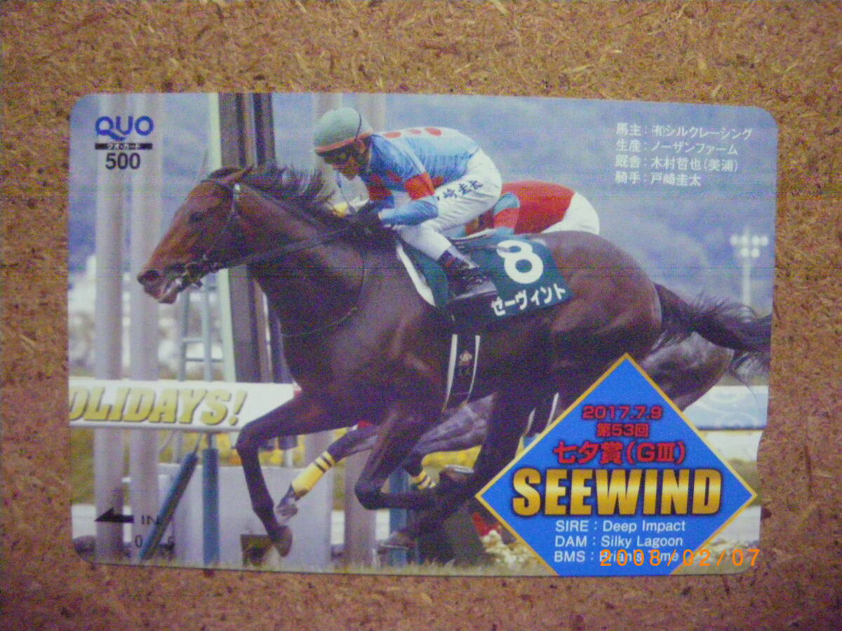 I1005d*se- vi nto horse racing unused 500 jpy QUO card 