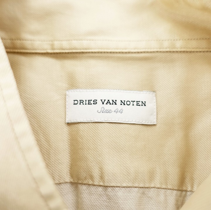 ドリスヴァンノッテン DRIES VAN NOTEN シャイニー バンドカラー シャツ 長袖 リボン 44 ベージュ 73-01-54-01026 a194_画像8