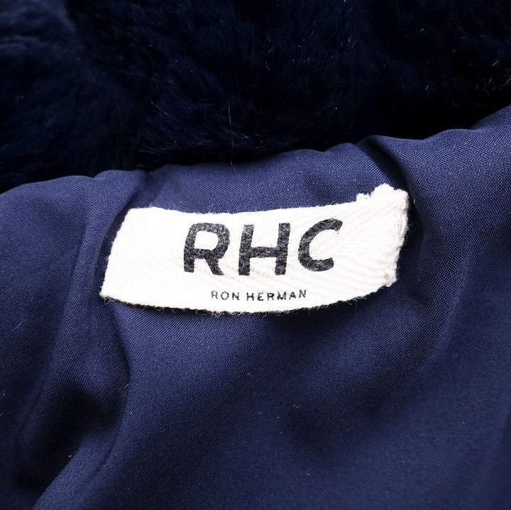 RHC ロンハーマン フェイクファー エコファー コート ジャケット ブルゾン フード フーデッド XS 紺 ネイビー 2810200068 a217_画像6