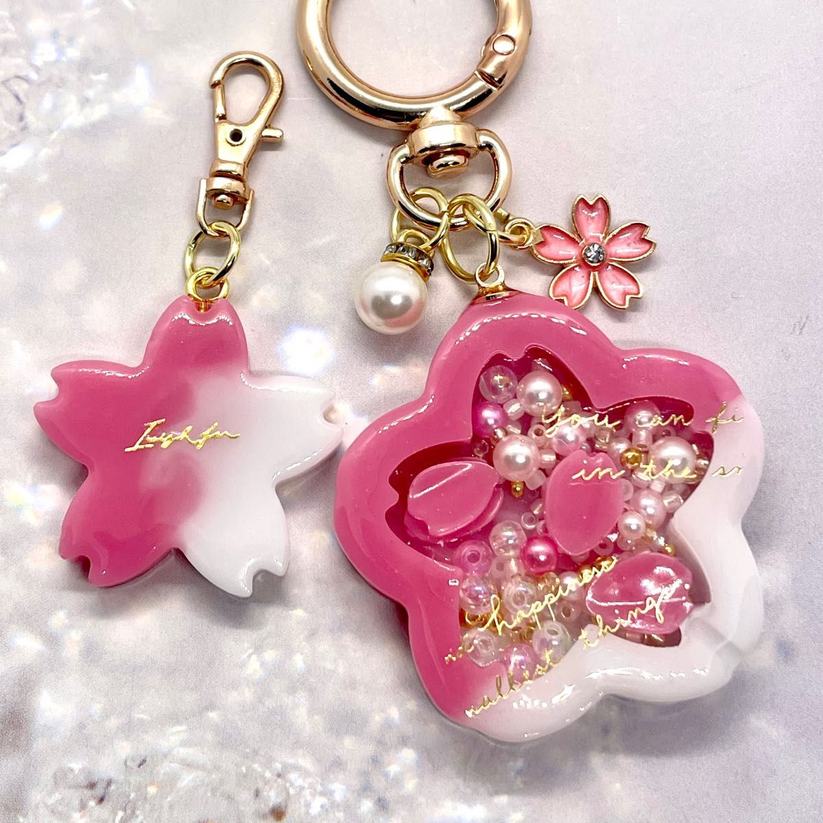 桜キーホルダー 桜アクセサリー シャカシャカキーホルダー 桜キーホルダー 桜アクセサリー シャカシャカキーホルダー