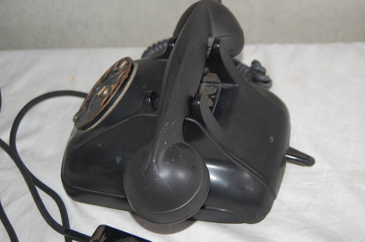 レトロ　NEC　黒電話機　8364A　動作未確認_画像5