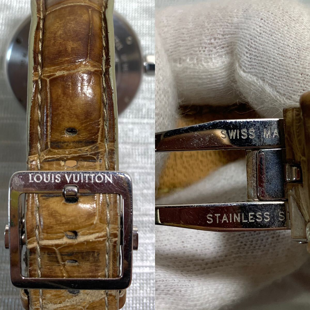 【稼動品】 LOUIS VUITTON ルイ・ヴィトン Q1132 タンブール デイト GMT 自動巻き メンズ 腕時計 ブランド品 17-3_画像8
