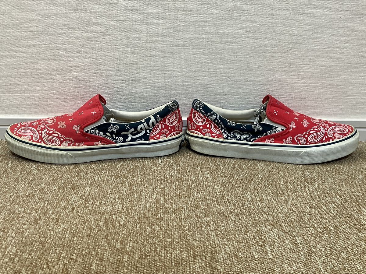 H24☆送料無料☆X-girl×VANS/エックスガール×ヴァンズ コラボスリッポン(バンダナ・ペイズリー柄) サイズ :アウトソール 約29.0CM_画像5