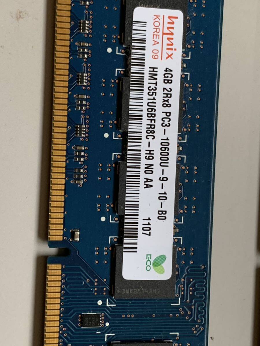 HYNIX 2Rx8 PC3-10600U 4GB 3枚で 12GB DDR3 デスクトップ用メモリ_画像2