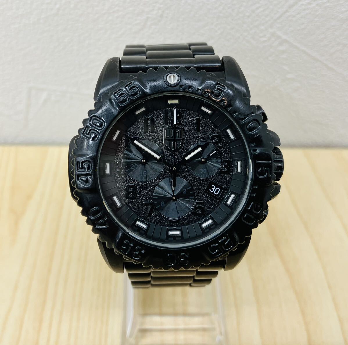 「H6932」稼働品 LUMINOX ルミノックス シリーズ 3180 クロノグラフ クオーツ メンズ 腕時計 ブラックの画像2