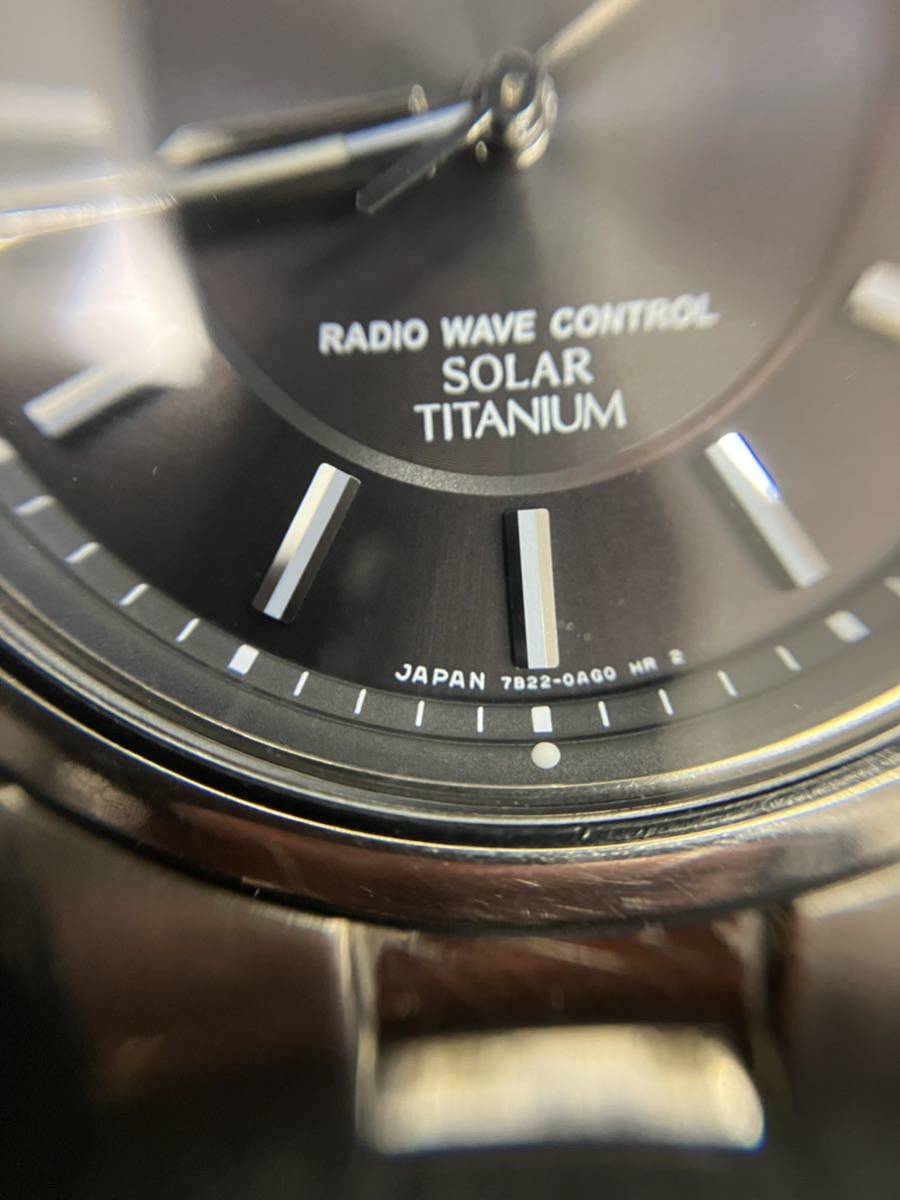 [T2206] 稼働　SEIKO セイコー 腕時計 7B220AD0 黒文字盤　電波ソーラー　RADIO WAVE CONTROL ウェーブセプター TITANIUM チタニウム_画像10