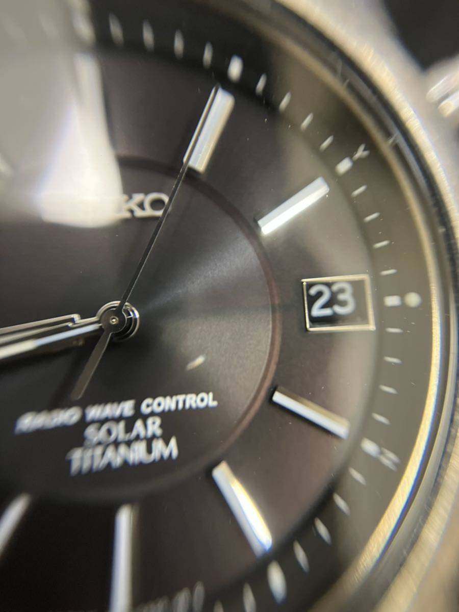 [T2206] 稼働　SEIKO セイコー 腕時計 7B220AD0 黒文字盤　電波ソーラー　RADIO WAVE CONTROL ウェーブセプター TITANIUM チタニウム_画像9