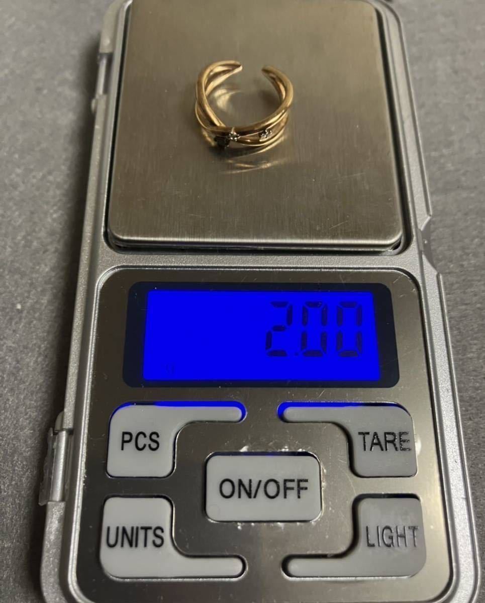[T544] Canal 4℃ カナルヨンドシーリング 指輪 刻印　SILVER シルバー　内径14.0mm 4号　ピンキーリング　ゴールド　重量2.0g_画像8