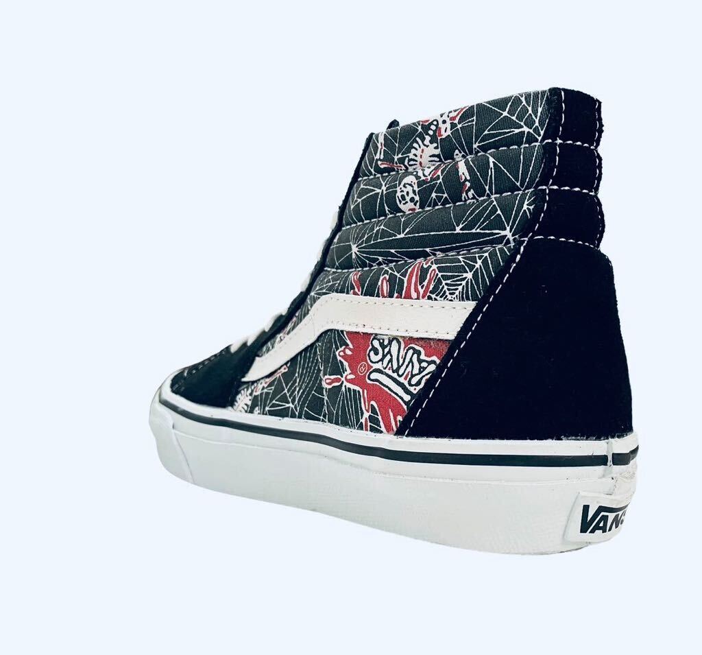 デッド!! 希少!! 限定 VANS SK8HI V38 SPIDER バンズ スケートハイ スカル スパイダー 黒 × 白 us 7 / 25 ㎝_画像7