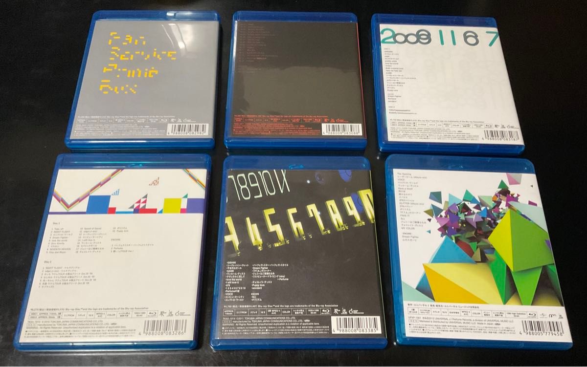 Perfume グッズ、Blu-ray各種 Perfume Blu-ray 6作セット 各ステッカー付き パフューム