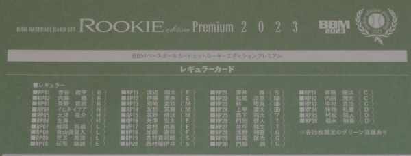 BBM 2023 ルーキーエディションプレミアム レギュラーカード コンプリート 36枚セット REP 外箱付 ②_画像3