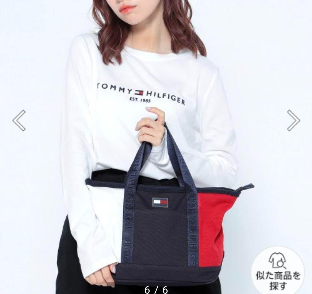 【新品】TOMMY HILFIGER トートバッグ 限定 スモールキャンバス ネイビー 正規品の画像5