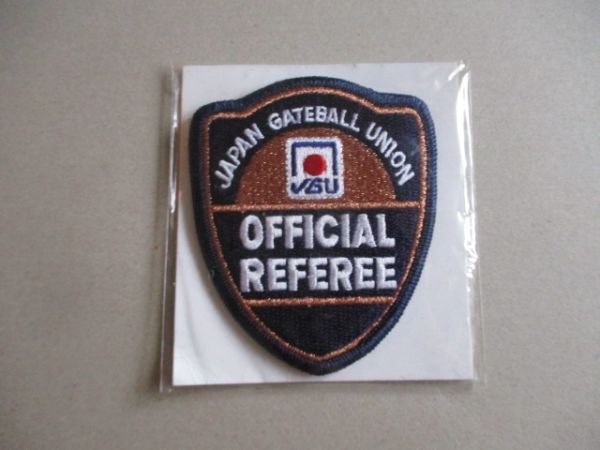 日本ゲートボール連合 JGA OFFICIAL REFFREEワッペン/JAPAN GATEBALL UNIONスポーツ門球ライセンスREFEREEレフェリー審判パッチPATCH V201_画像1