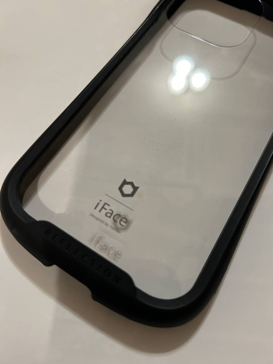 iFace スマホケース iPhone 13Pro ブラック 強化ガラスクリア_画像5