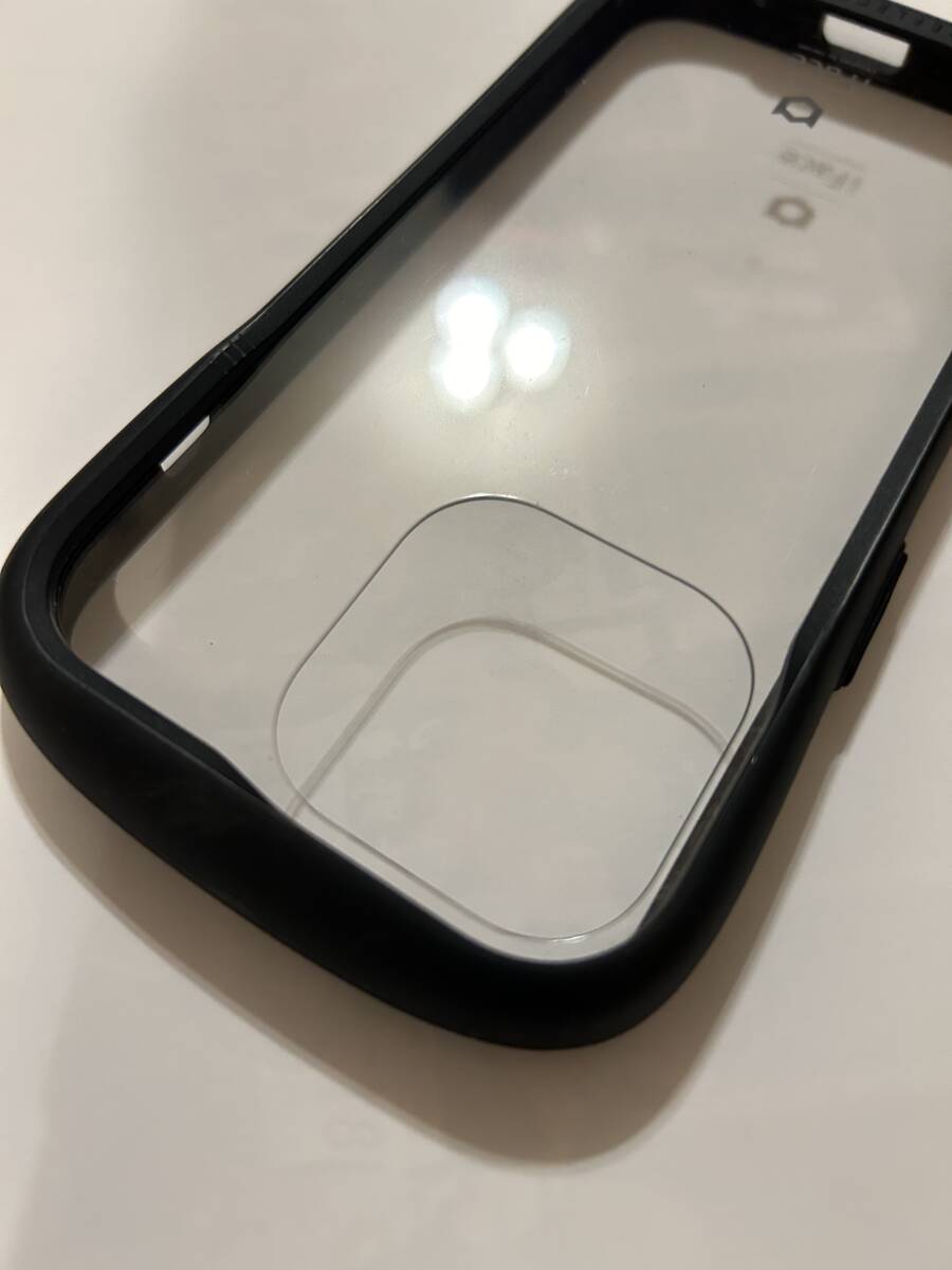 iFace スマホケース iPhone 13Pro ブラック 強化ガラスクリア_画像4