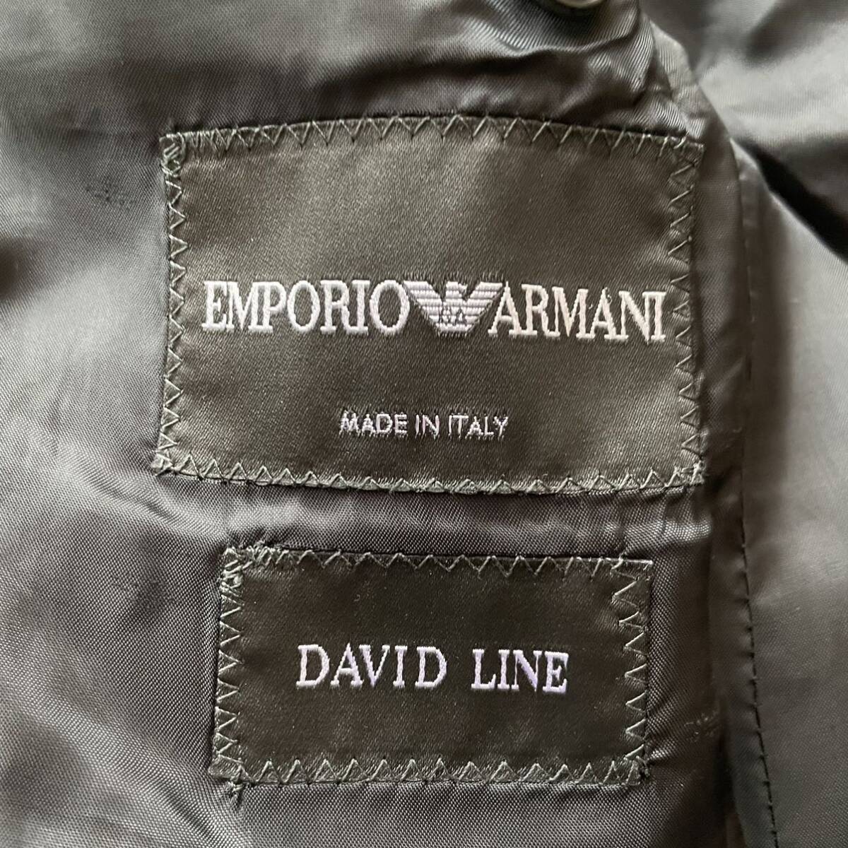 エンポリオアルマーニ【圧倒的高級感】EMPORIO ARMANI DAVID LINE テーラードジャケット ダークブラウン系 Mサイズ相当 ビジカジ メンズ 伊_画像8