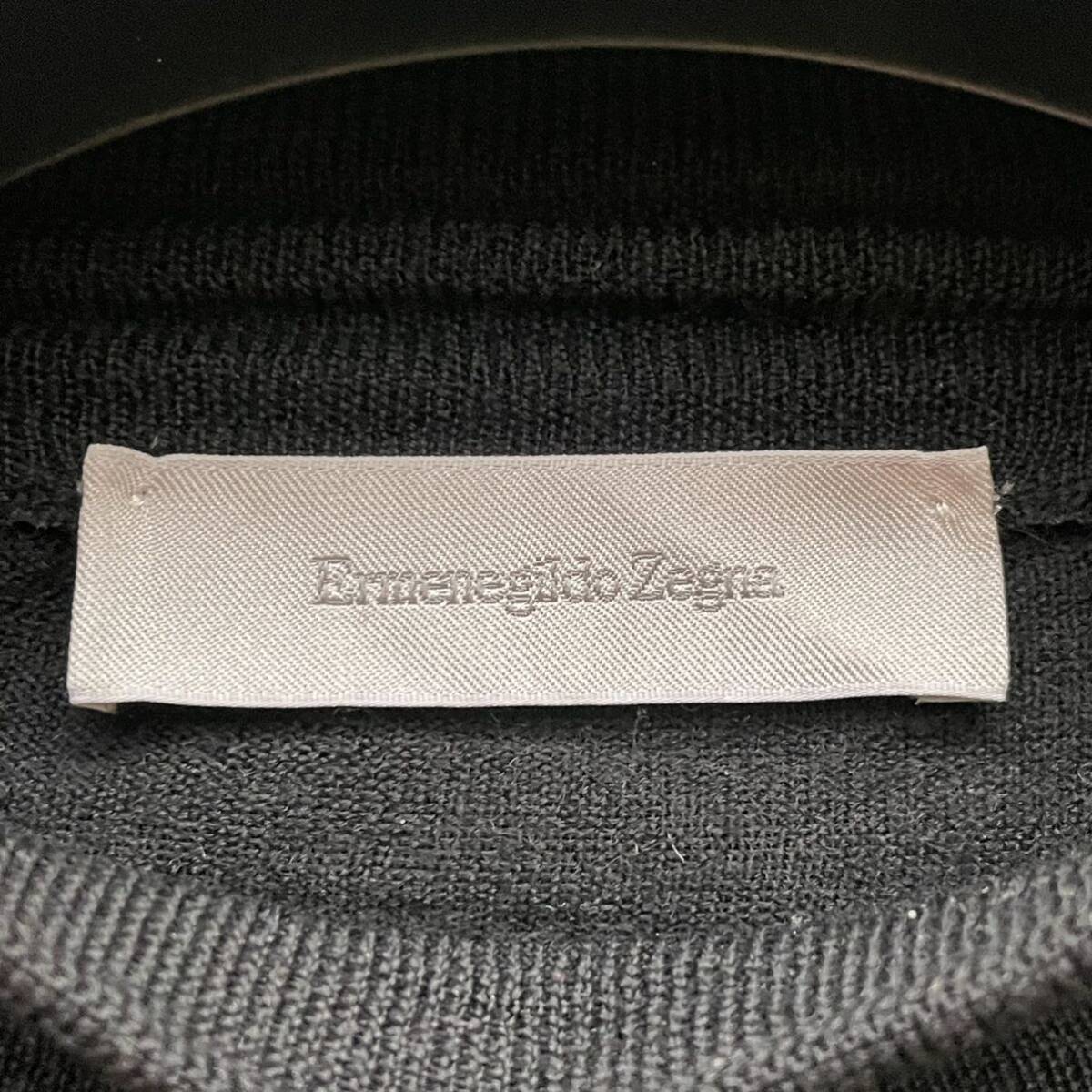 極美品 エルメネジルドゼニア【イタリア紳士の春の休日】ZEGNA スプリングニット カシミヤ ハイゲージ セーター 黒 薄手 メンズ Mサイズ_画像7