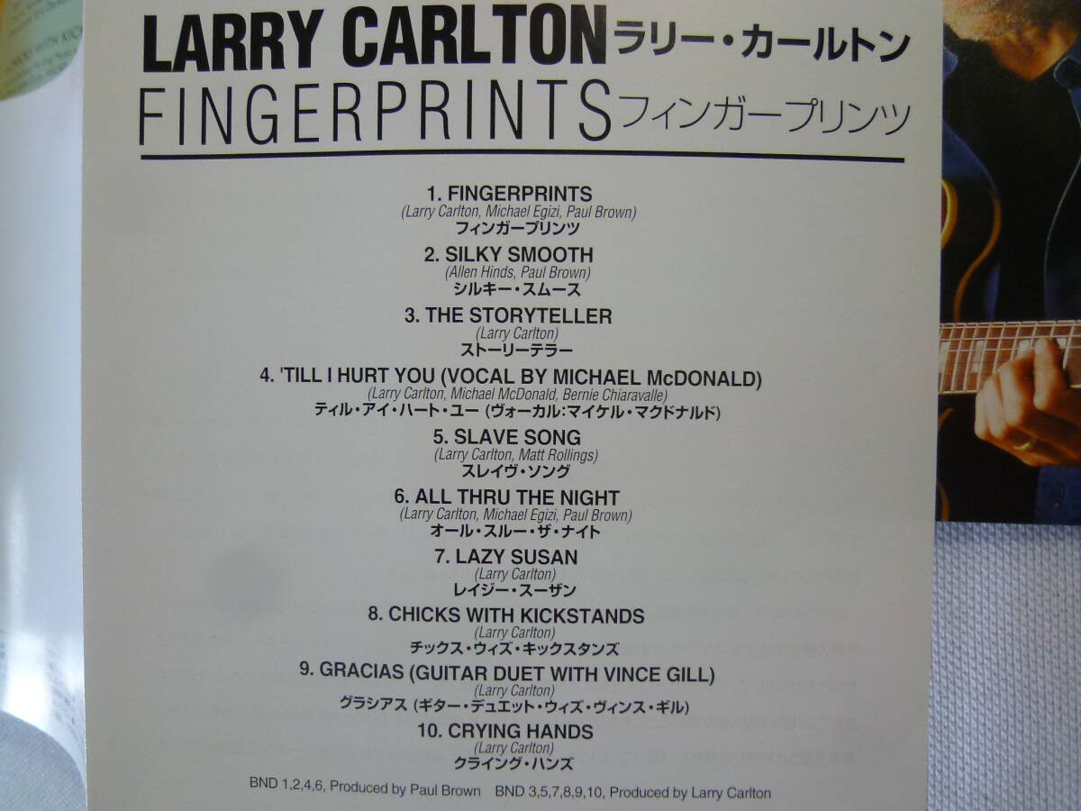 Larry Carlton ラリー・カールトン/Fingerprints - Michael McDonald- Vince Gill- Kirk Wareham- Lenny Castro- Luis Conte- Abe Laboriel_画像7