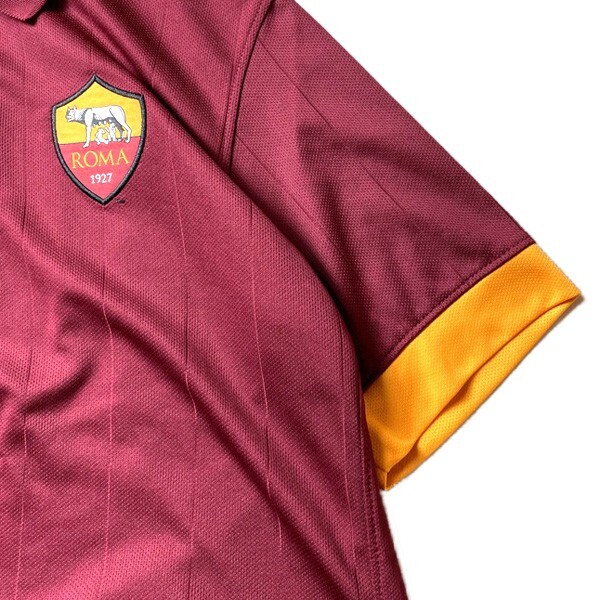 セリエAの名門! NIKE ナイキ ROMA 1927 ASローマ 2014-2015 サッカー 半袖 ゲームシャツ ユニフォーム エンジ Lサイズ キッズ グッズ 希少の画像4