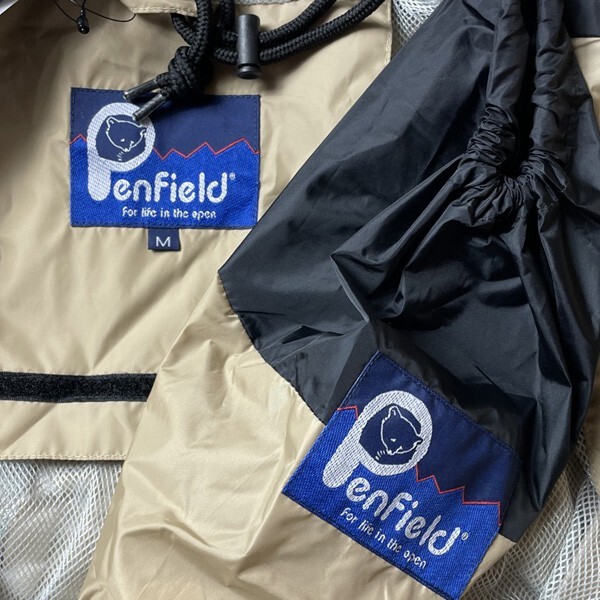 タグ付き! Penfield ペンフィールド Water Repellent ツートン フーディー ナイロンジャケット 撥水 ベージュ ブラック M メンズ 未使用_画像6