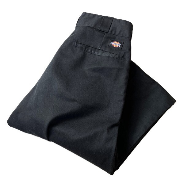 定番モデル! Dickies 874 ディッキーズ ハイウエスト ストレート ワークパンツ チノパン 人気カラー ブラック 黒 W30 / 32 メンズ 古着_画像1