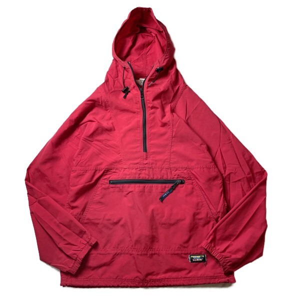 完璧すぎて可愛げがない USA製 90s 名作モデル! L.L.Bean 古着 メンズ Sサイズ 赤 レッド ナイロンジャケット アノラックパーカー プルオーバー エルエルビーン 男性用