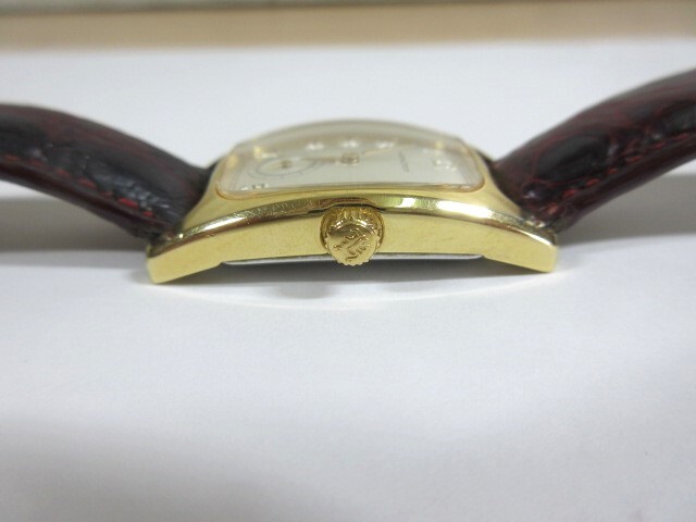 2H1-2「HAMILTON ハミルトン 6264 腕時計 ジャンク」クォーツ ベルト ベルト社外品 ケース約2.5㎝ 現状_画像4