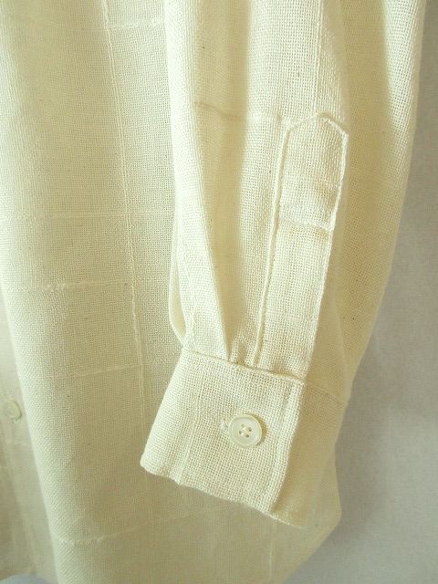 ２）ハンドメイド・手織り木綿で作ったシャツ・生成り・高瀬貝_画像6