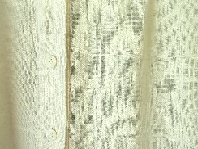 ２）ハンドメイド・手織り木綿で作ったシャツ・生成り・高瀬貝_画像7