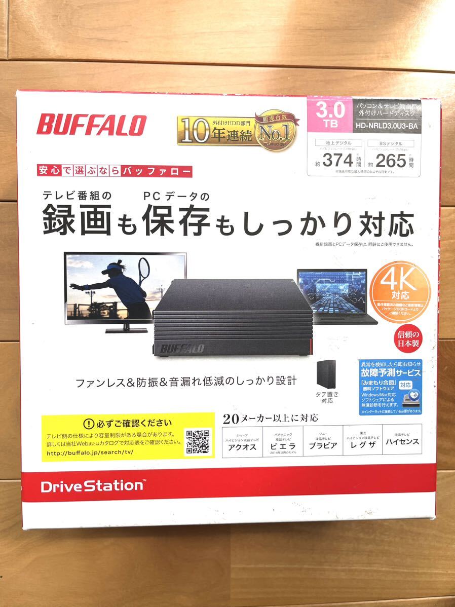ほぼ未使用☆BUFFALO HD-NRLD3.0U3-BA 外付けハードディスク 外付けHDD ブラック バッファロー 外付けハードディスクドライブ _画像1