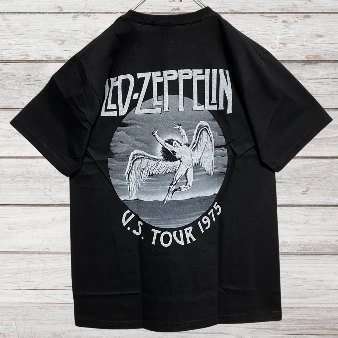 ★新品未使用★レッドツェッペリン LED ZEPPELIN バンドTシャツ 半袖 ロックTシャツ コットン プリント ブラック 黒 Lサイズ 2356_画像3