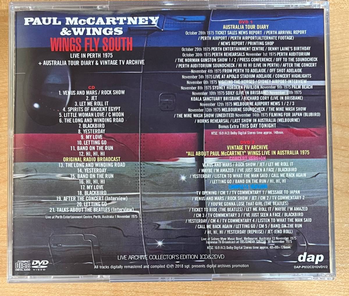 [1CD+2DVD] PAUL McCARTNEY&WINGS / WINGS FLY SOUTH - LIVE IN PERTH 1975 + AUSTRALIA TOUR DIARY&VINTAGE TV ARCHIVE_画像2