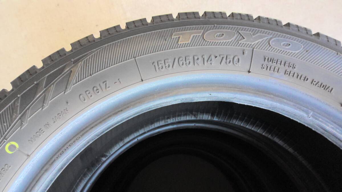 ☆★155/65R13　スタッドレス　TOYO　OBSEAVE　GARIT　GIZ　18年製造　4本セット　中古品★☆_画像4