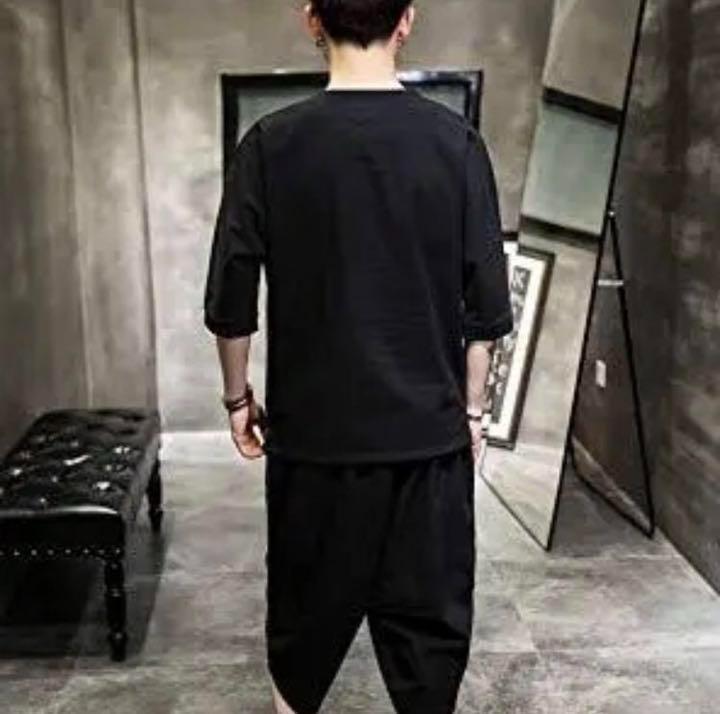  setup linen T-shirt 7 minute height pants jinbei part shop put on casual thin 