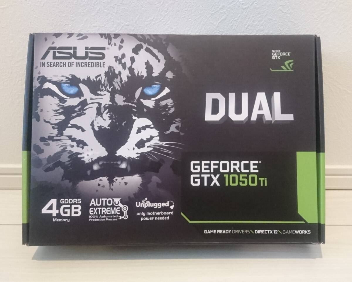 ASUS DUAL-GTX1050TI-4G NVIDIA GTX1050Ti 4GB 補助電源不要グラフィックボード