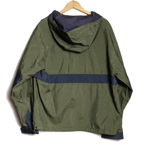 90's ギャップ GAP 2トーン ナイロン アノラックパーカー (S) 濃緑×紺系 プルオーバー フード 90年代 旧タグ オールド 白タグ Y2K_画像2