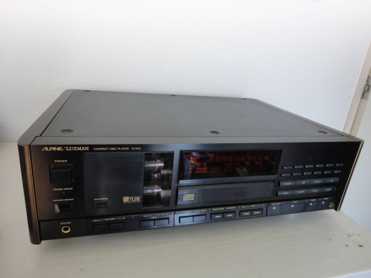 通電OK ジャンク ALPINE LUXMAN COMPACT DISC PLAYER D-107u リモコン付き CDプレーヤー プレーヤー アルパイン ラックスマンの画像1