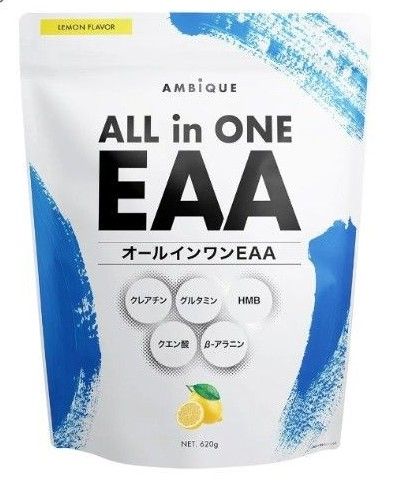 オールインワンEAA BCAA クレアチン グルタミン クエン酸 HMB レモン風味 アンビーク必須アミノ酸9種配合 国産 620