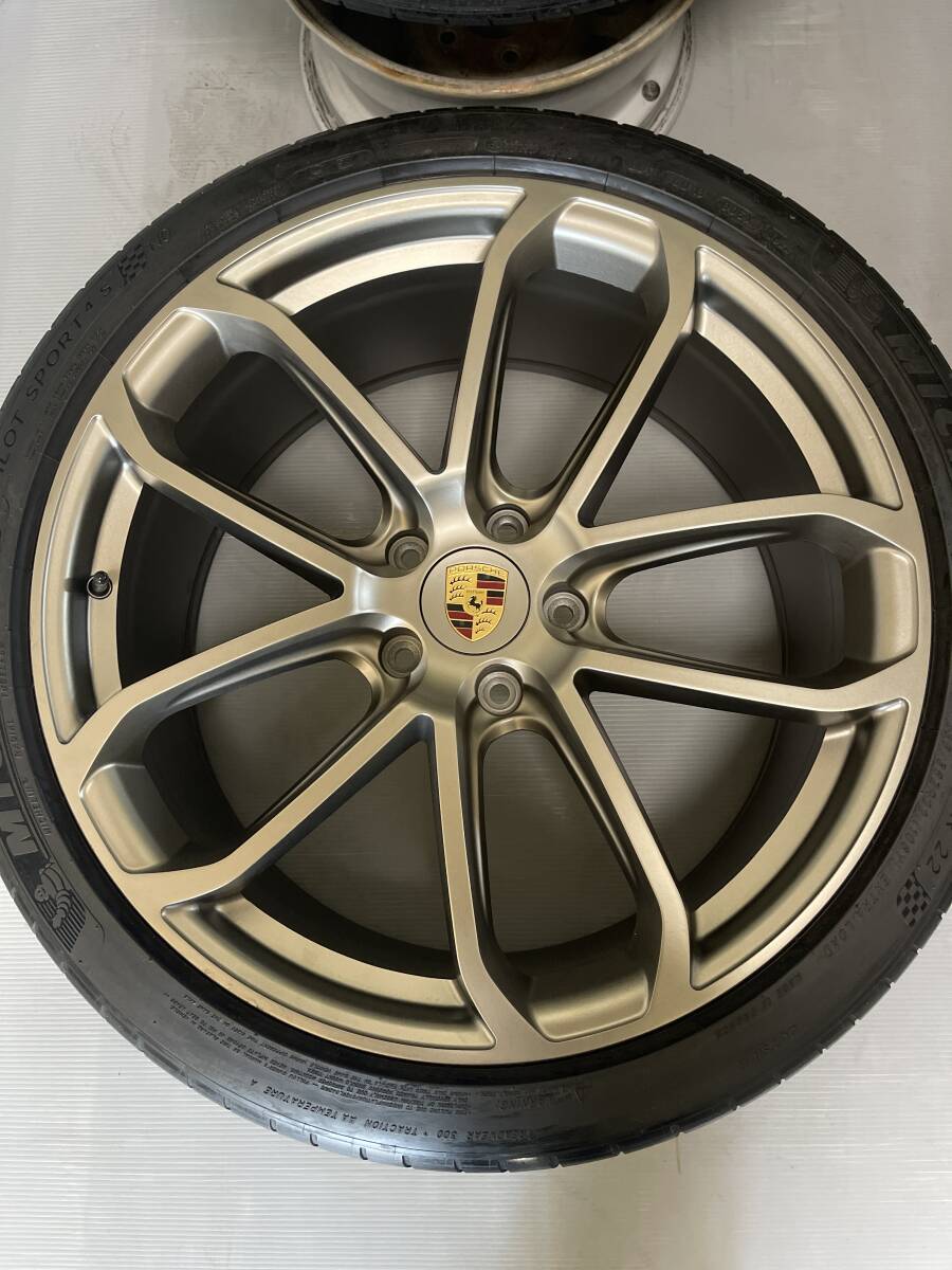 PORSCHE カイエン Turbo GT 22インチホイール4本セット ポルシェ cayane E3 9Y0 MICHELIN 2019/22年製の画像5