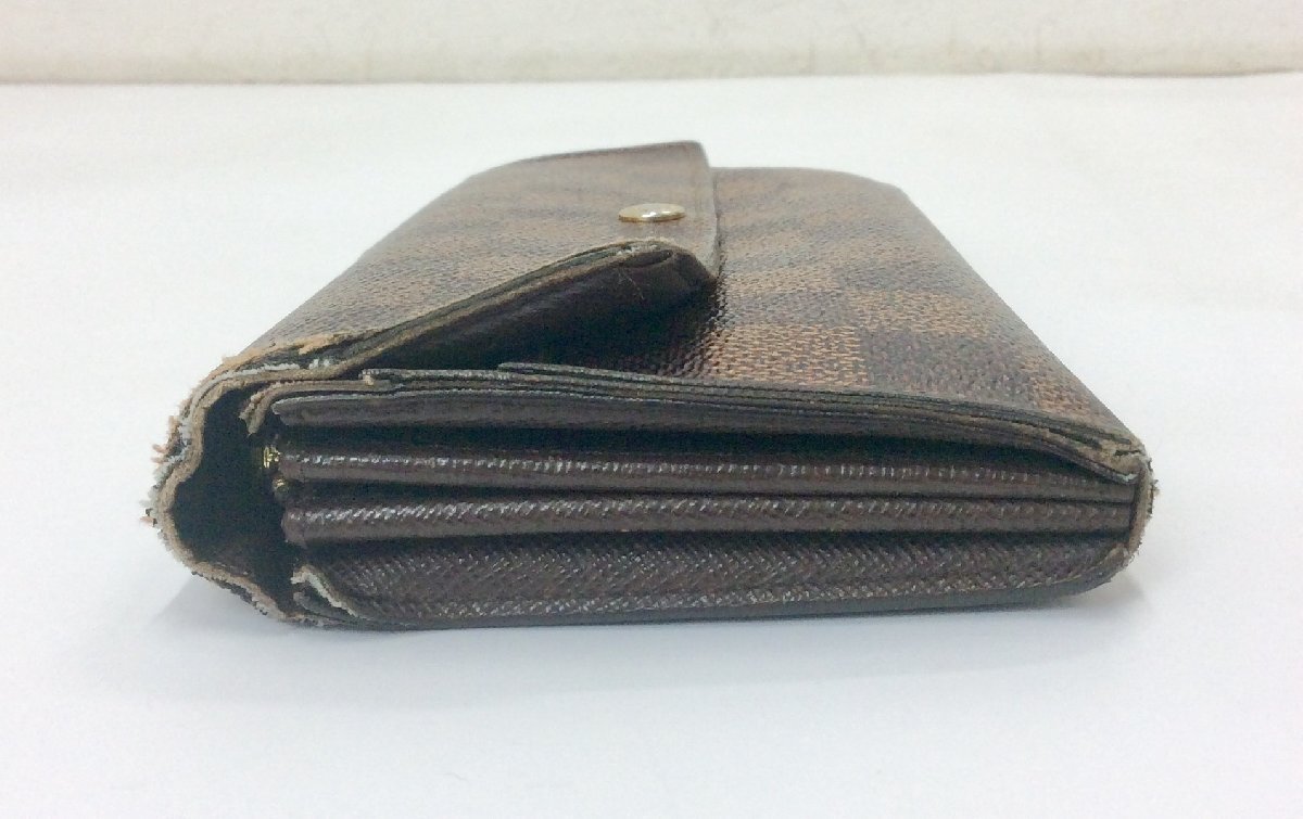 【ジャンク品】LOUIS VUITTON ルイヴィトン ダミエ エベヌ ポルトフォイユサラ N61734 長財布 　K0318_画像5